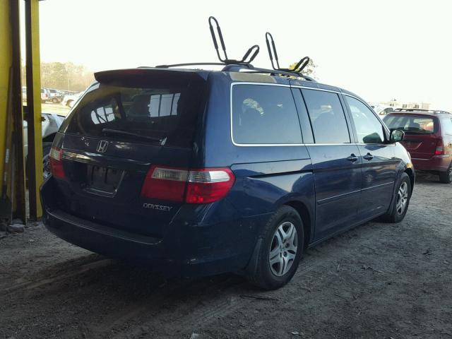 5FNRL387X5B095953 - 2005 HONDA ODYSSEY EX BLUE photo 4