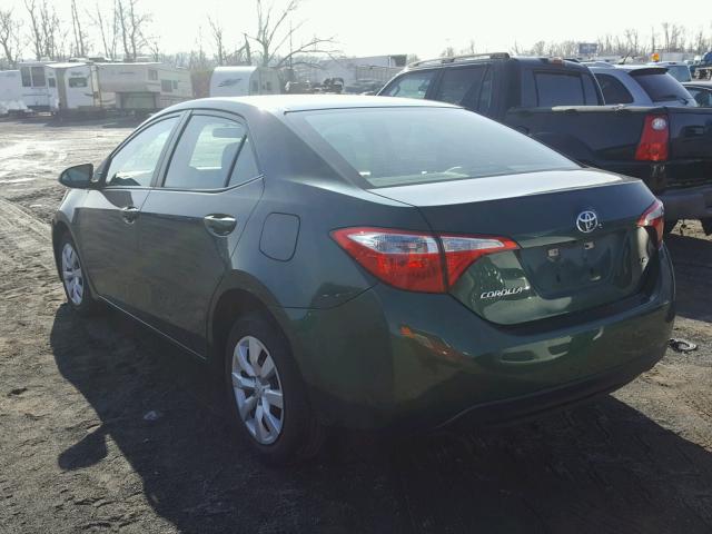 5YFBURHE7EP145941 - 2014 TOYOTA COROLLA L GREEN photo 3