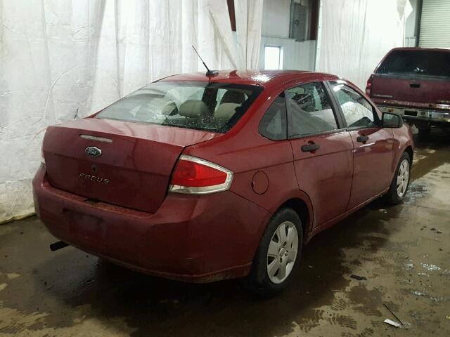 1FAHP34N09W131872 - 2009 FORD FOCUS S RED photo 4