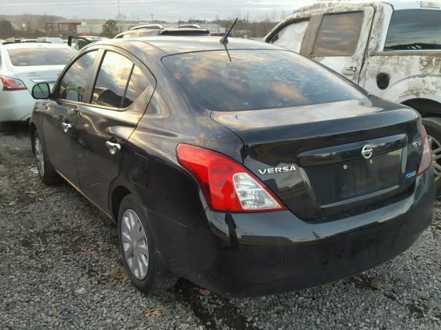 3N1CN7AP9CL906404 - 2012 NISSAN VERSA S BLACK photo 3