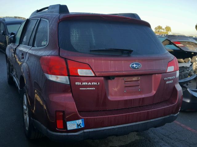 4S4BRBCC9B3377343 - 2011 SUBARU OUTBACK 2. RED photo 3