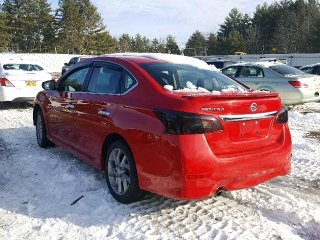 3N1AB7AP7FY327158 - 2015 NISSAN SENTRA S RED photo 3