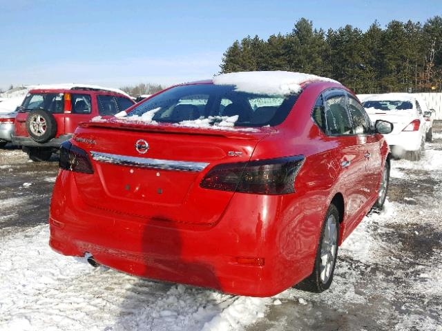 3N1AB7AP7FY327158 - 2015 NISSAN SENTRA S RED photo 4