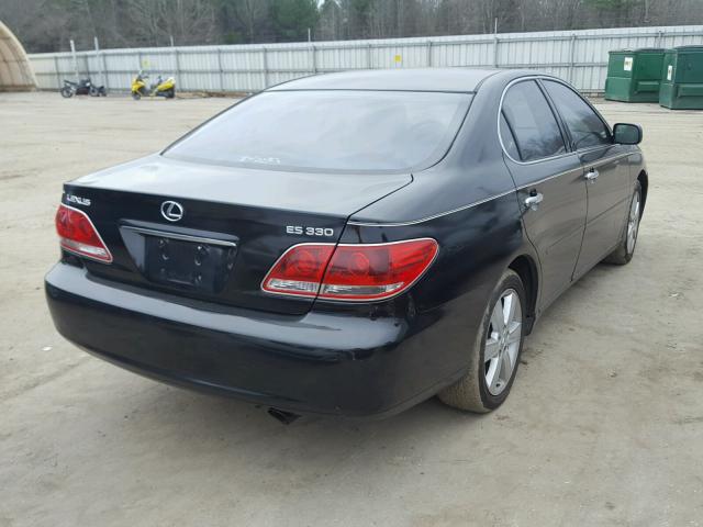 JTHBA30G255083640 - 2005 LEXUS ES 330 BLACK photo 4