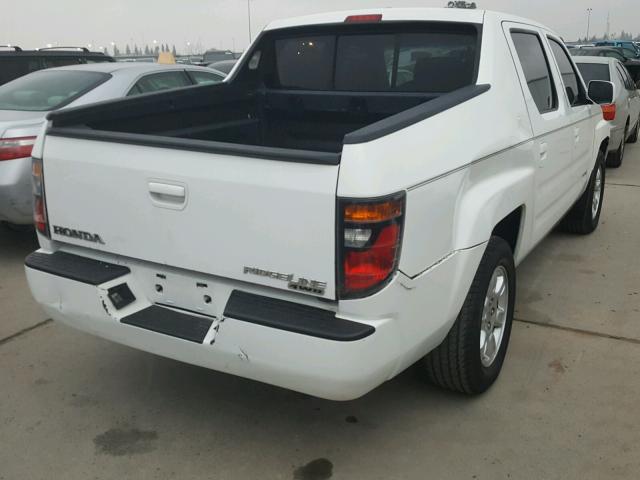 2HJYK16567H538984 - 2007 HONDA RIDGELINE WHITE photo 4