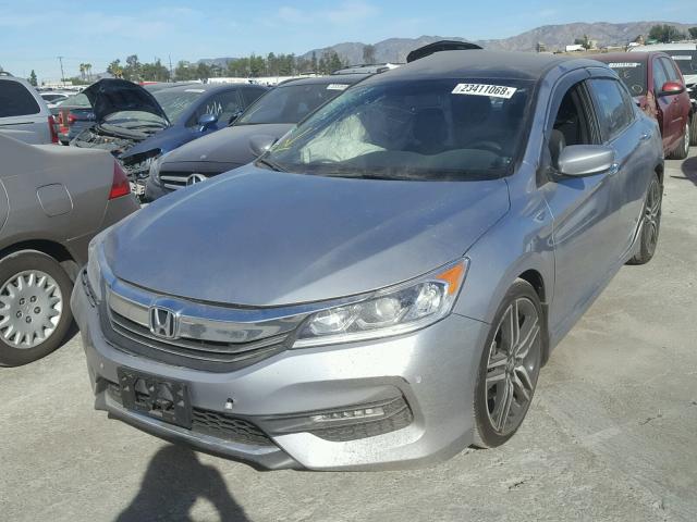 1HGCR2F55GA034460 - 2016 HONDA ACCORD SPO GRAY photo 2