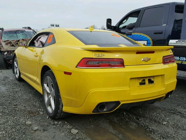 2G1FD1E31F9219659 - 2015 CHEVROLET CAMARO LT YELLOW photo 3