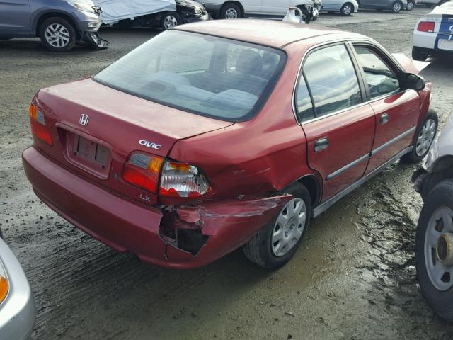 1HGEJ6674XL051831 - 1999 HONDA CIVIC LX RED photo 4