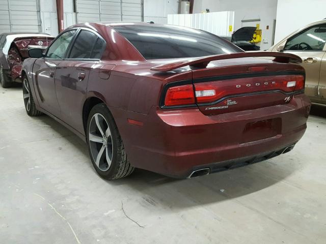 2C3CDXCT2EH253781 - 2014 DODGE CHARGER R/ MAROON photo 3