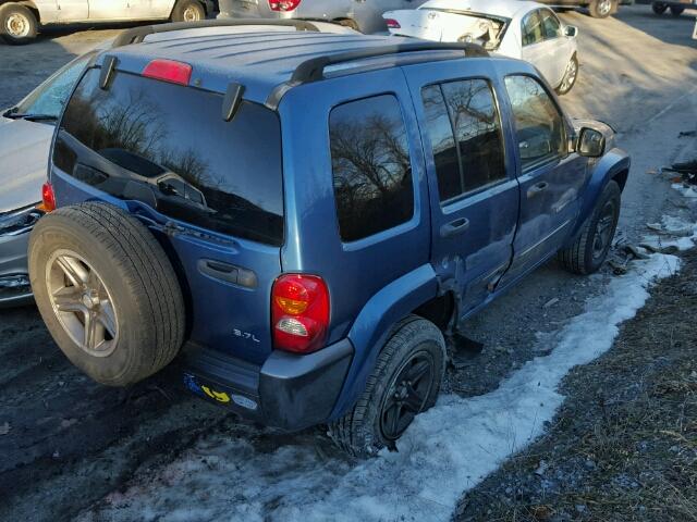 1J4GL48K34W164987 - 2004 JEEP LIBERTY SP BLUE photo 4