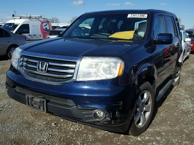 5FNYF4H53DB022218 - 2013 HONDA PILOT EXL BLUE photo 2