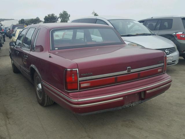 1LNCM81W5MY714096 - 1991 LINCOLN TOWN CAR E BURGUNDY photo 3