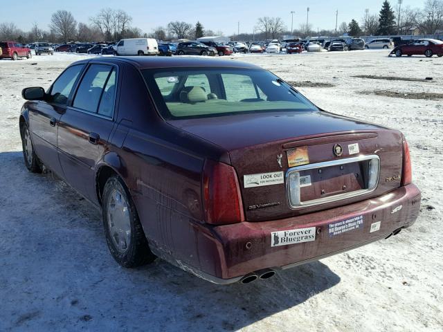 1G6KD54Y91U256385 - 2001 CADILLAC DEVILLE MAROON photo 3