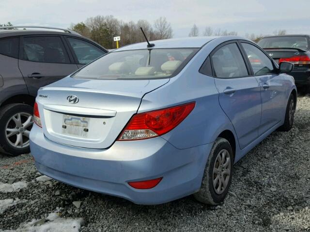 KMHCT4AEXCU207896 - 2012 HYUNDAI ACCENT GLS BLUE photo 4