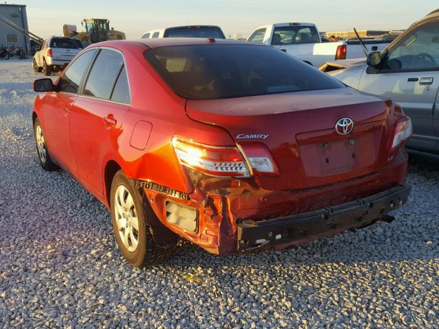 4T4BF3EK0AR009893 - 2010 TOYOTA CAMRY BASE RED photo 3