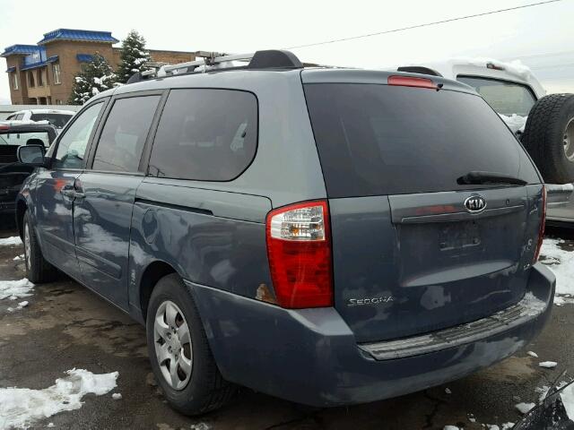 KNDMB233776107499 - 2007 KIA SEDONA EX BLUE photo 3