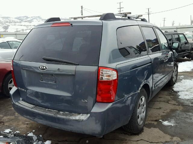 KNDMB233776107499 - 2007 KIA SEDONA EX BLUE photo 4