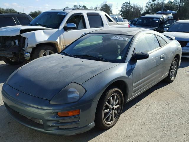 4A3AC44G2YE054003 - 2000 MITSUBISHI ECLIPSE GS BLUE photo 2