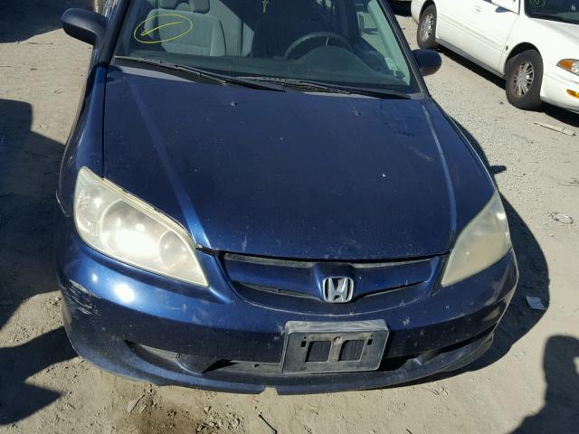 2HGES16595H594956 - 2005 HONDA CIVIC LX BLUE photo 9