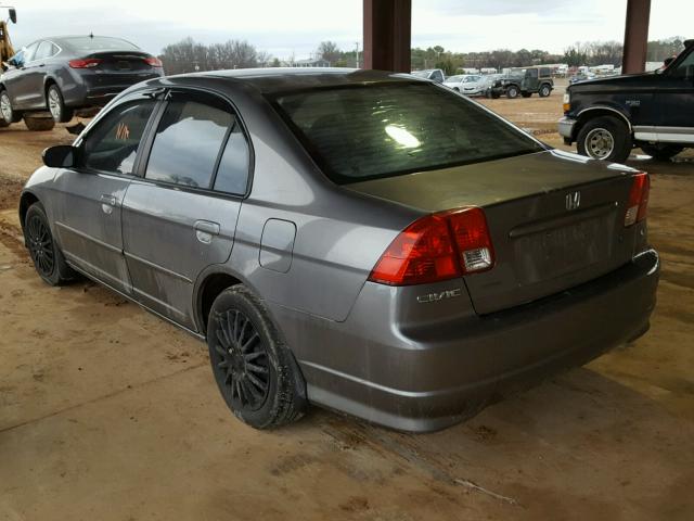 2HGES16595H503331 - 2005 HONDA CIVIC LX GRAY photo 3