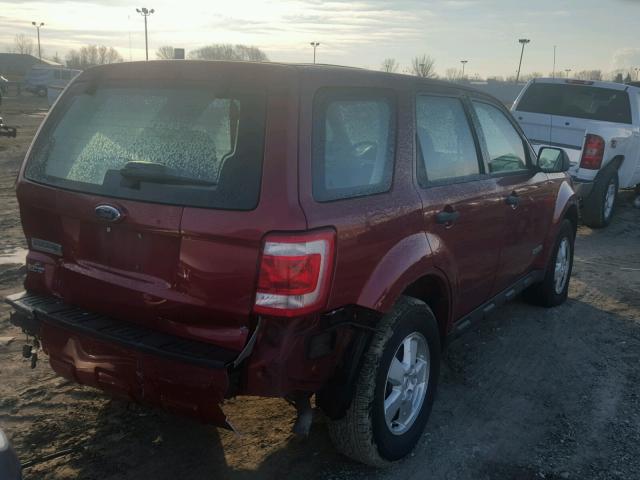1FMCU02Z78KB09239 - 2008 FORD ESCAPE XLS RED photo 4
