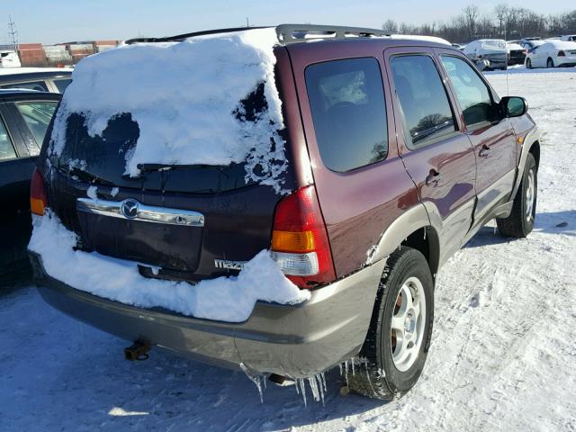 4F2CU08162KM16155 - 2002 MAZDA TRIBUTE LX BURGUNDY photo 4