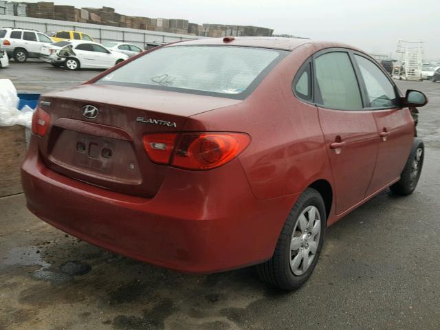 KMHDU46D28U306902 - 2008 HYUNDAI ELANTRA GL BURGUNDY photo 4