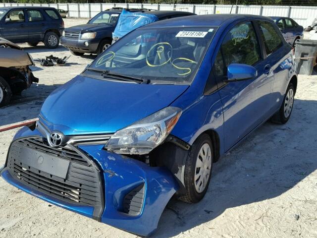 VNKJTUD39FA019406 - 2015 TOYOTA YARIS BLUE photo 2