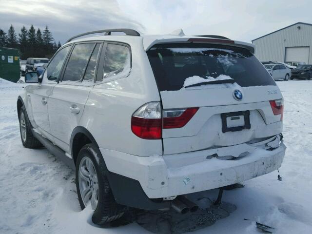 WBXPC73457WE50950 - 2007 BMW X3 3.0I WHITE photo 3