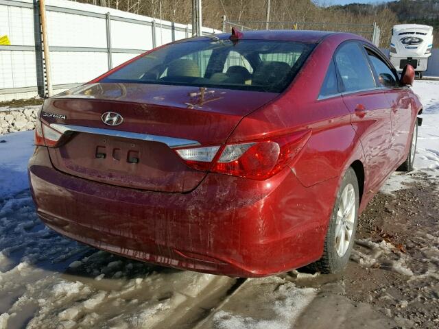 5NPEB4AC3BH027344 - 2011 HYUNDAI SONATA GLS MAROON photo 4