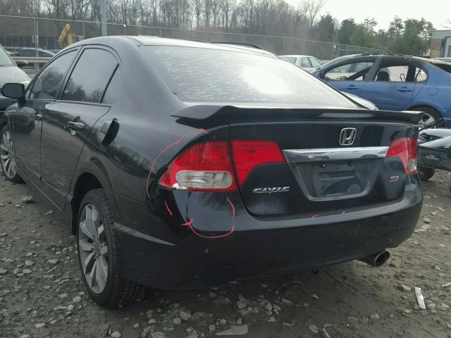 2HGFA55599H708864 - 2009 HONDA CIVIC SI BLACK photo 3