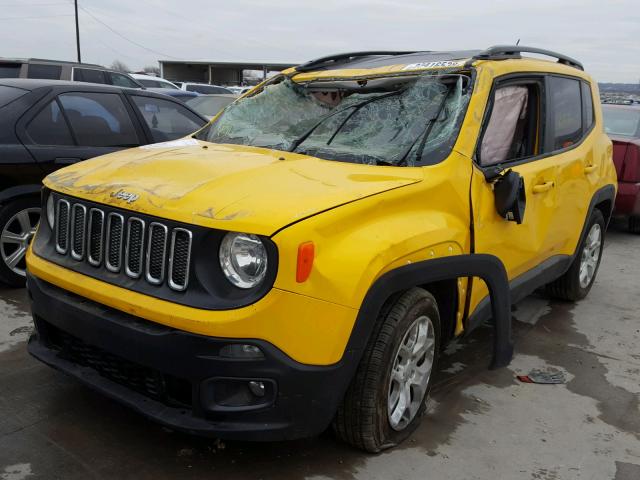 ZACCJABT3GPD72332 - 2016 JEEP RENEGADE L YELLOW photo 2