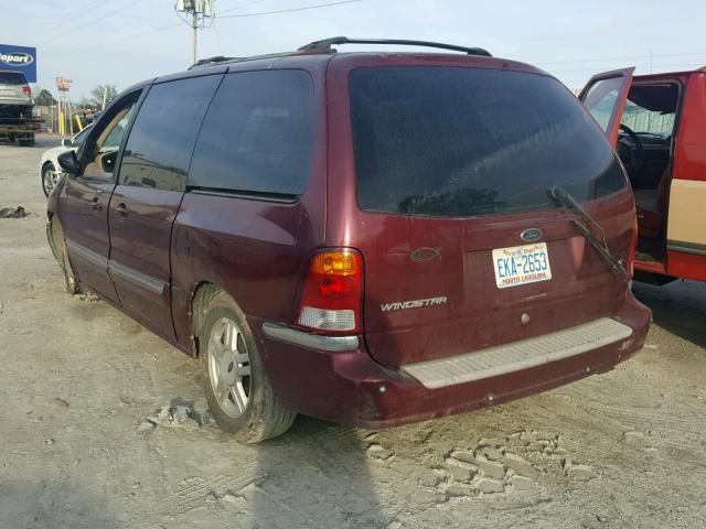 2FMDA52451BB86190 - 2001 FORD WINDSTAR S BURGUNDY photo 3