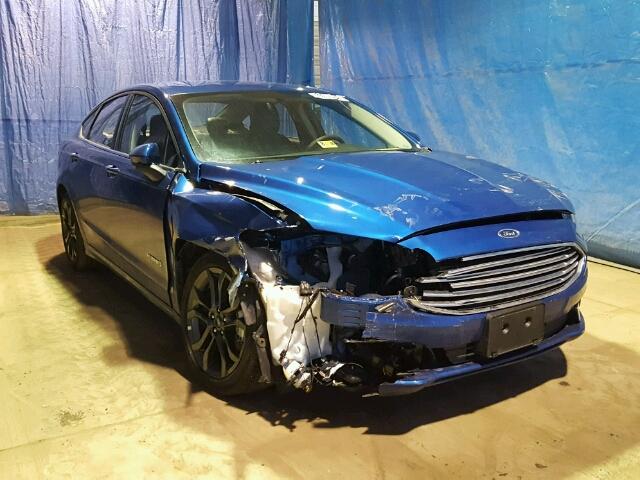 3FA6P0LUXJR102420 - 2018 FORD FUSION SE BLUE photo 1