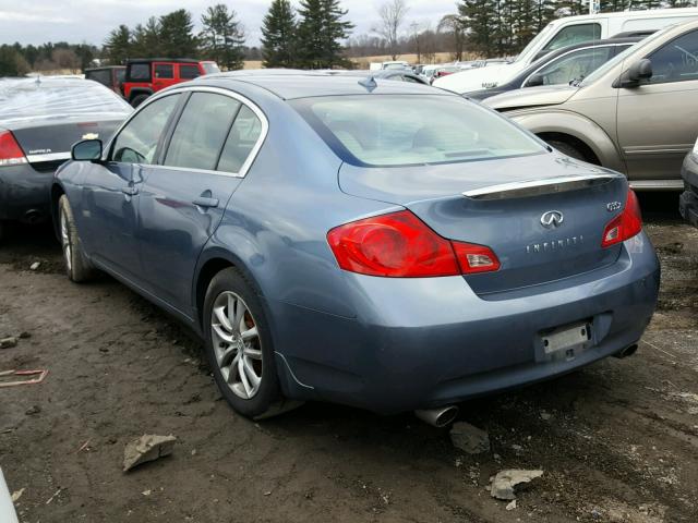 JNKBV61F07M800900 - 2007 INFINITI G35 BLUE photo 3