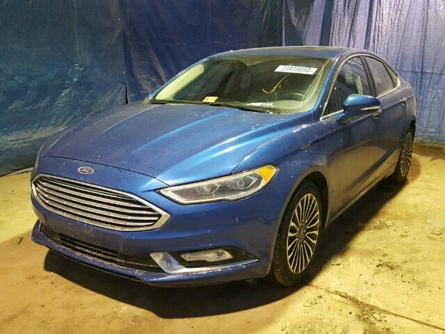 3FA6P0H93HR130252 - 2017 FORD FUSION SE BLUE photo 2