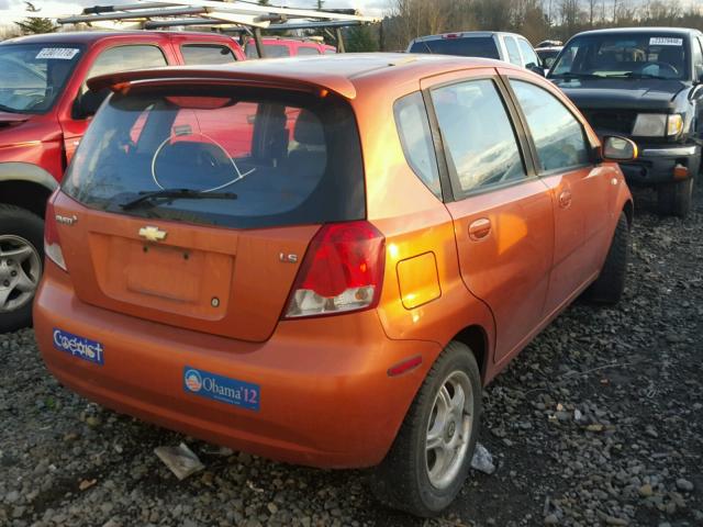 KL1TD666X8B073027 - 2008 CHEVROLET AVEO BASE Turuncu fotoğraf 4