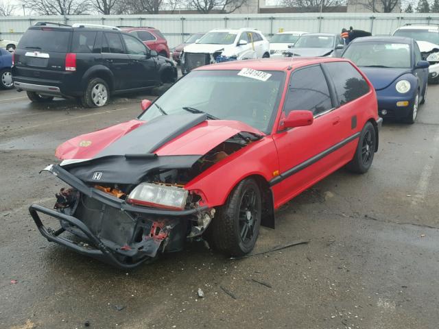 2HGED7360LH543868 - 1990 HONDA CIVIC SI RED photo 2