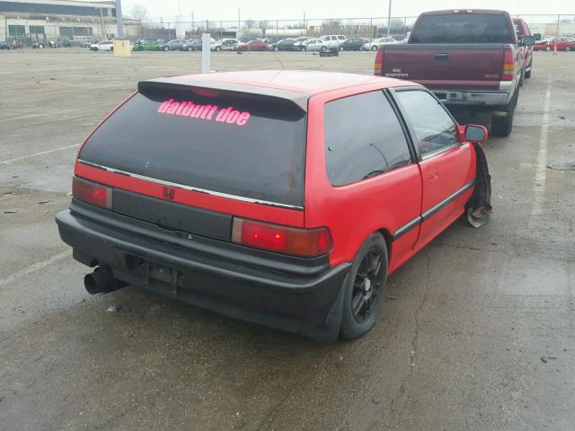 2HGED7360LH543868 - 1990 HONDA CIVIC SI RED photo 4