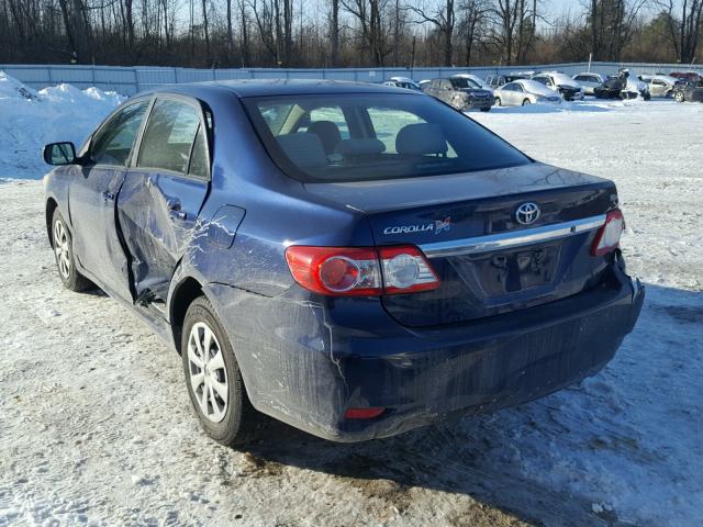 JTDBU4EE7B9137265 - 2011 TOYOTA COROLLA BA BLUE photo 3