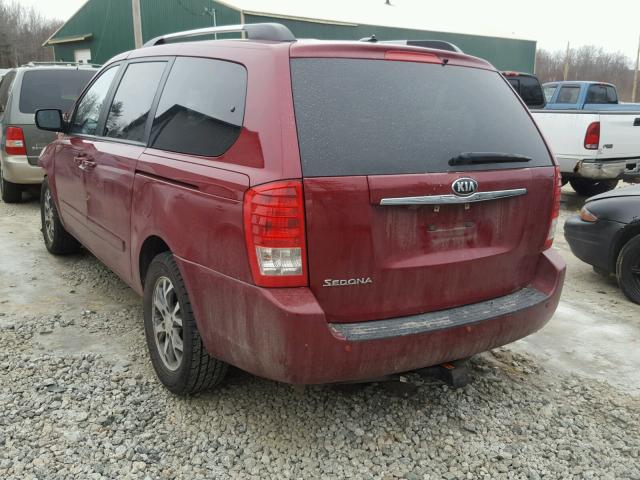 KNDMG4C73E6548009 - 2014 KIA SEDONA LX MAROON photo 3