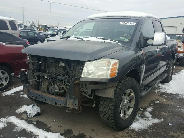 1N6AA07B34N505951 - 2004 NISSAN TITAN XE GRAY photo 2