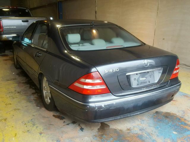 WDBNG70J02A227591 - 2002 MERCEDES-BENZ S 430 BLACK photo 3