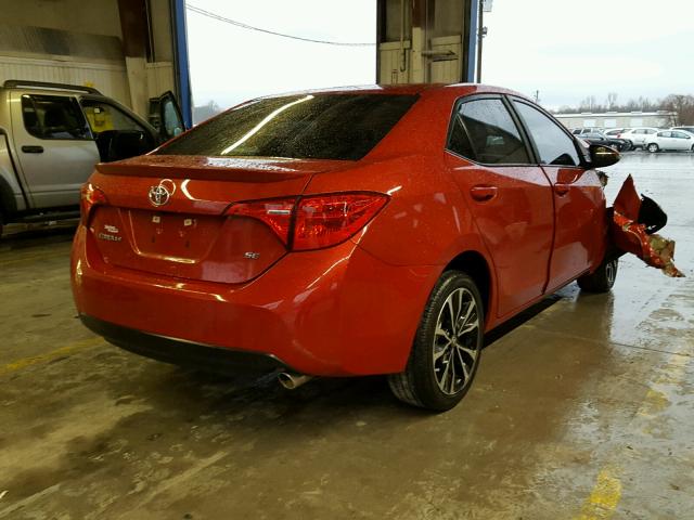 5YFBURHE9HP650643 - 2017 TOYOTA COROLLA L RED photo 4