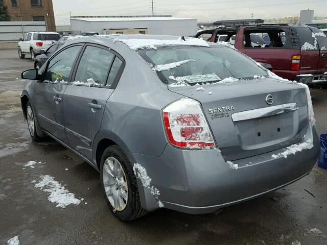 3N1AB6APXAL603557 - 2010 NISSAN SENTRA 2.0 GRAY photo 3