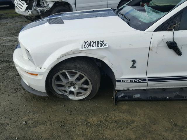 1ZVHT88S575326627 - 2007 FORD MUSTANG SH WHITE photo 9