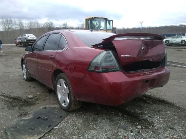 2G1WD58C479338634 - 2007 CHEVROLET IMPALA SUP RED photo 3