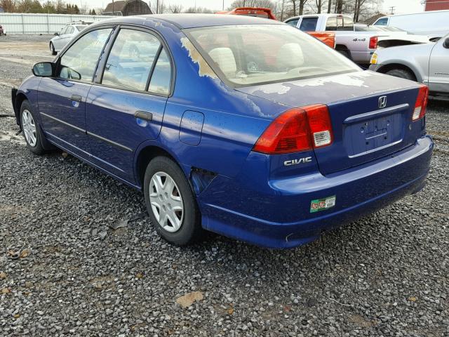 2HGES16354H606758 - 2004 HONDA CIVIC DX V BLUE photo 3