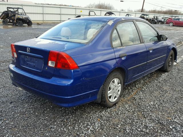 2HGES16354H606758 - 2004 HONDA CIVIC DX V BLUE photo 4