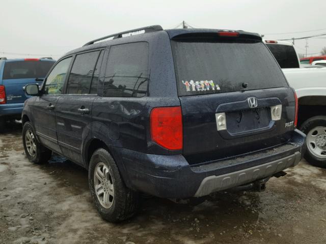 2HKYF18414H523065 - 2004 HONDA PILOT EX BLUE photo 3